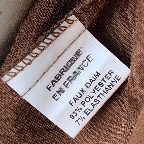 Extenzo Paris NWOT Vegan Faux Brown Suede Exotic Leather Jacket French Fashion - Picture 9 of 12